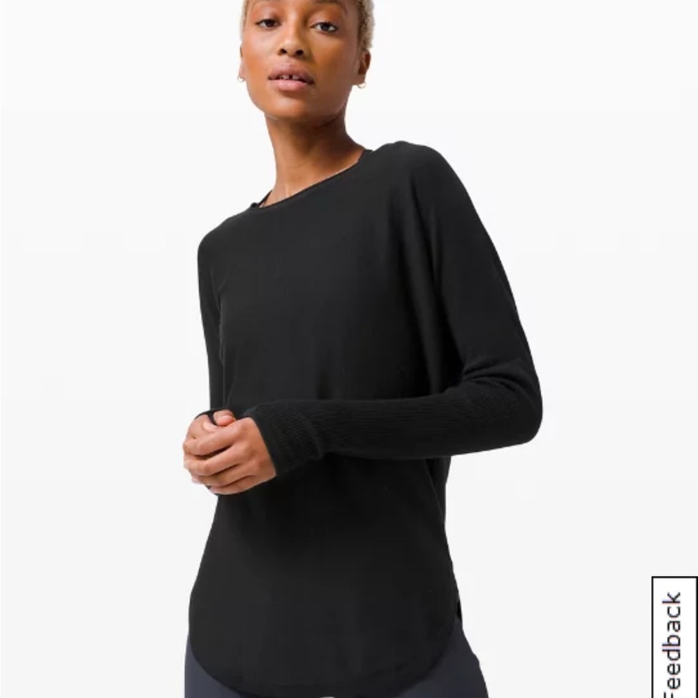 Lululemon Take It All In black oversized long sleeve shirt size 6